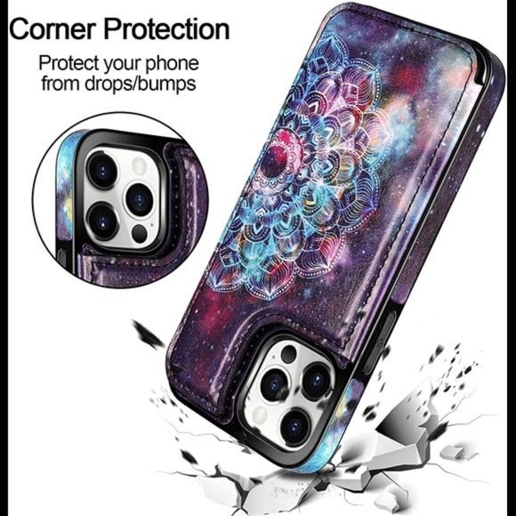 Wallet Case Compatible with iPhone 13 Pro MAX Case 5G 6.7-inch - Picture 2 of 7